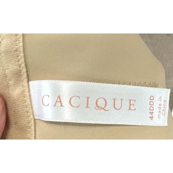 Cacique Bra 44DDD Boost Plunge Smooth Tan Nude Underwire Lane Bryant - Picture 4 of 5
